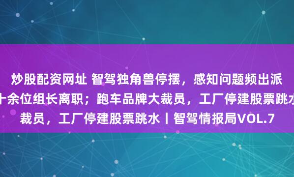 炒股配资网址 智驾独角兽停摆，感知问题频出派斗严重；新势力智驾十余位组长离职；跑车品牌大裁员，工厂停建股票跳水丨智驾情报局VOL.7