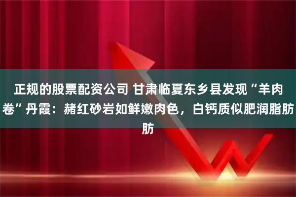 正规的股票配资公司 甘肃临夏东乡县发现“羊肉卷”丹霞：赭红砂岩如鲜嫩肉色，白钙质似肥润脂肪